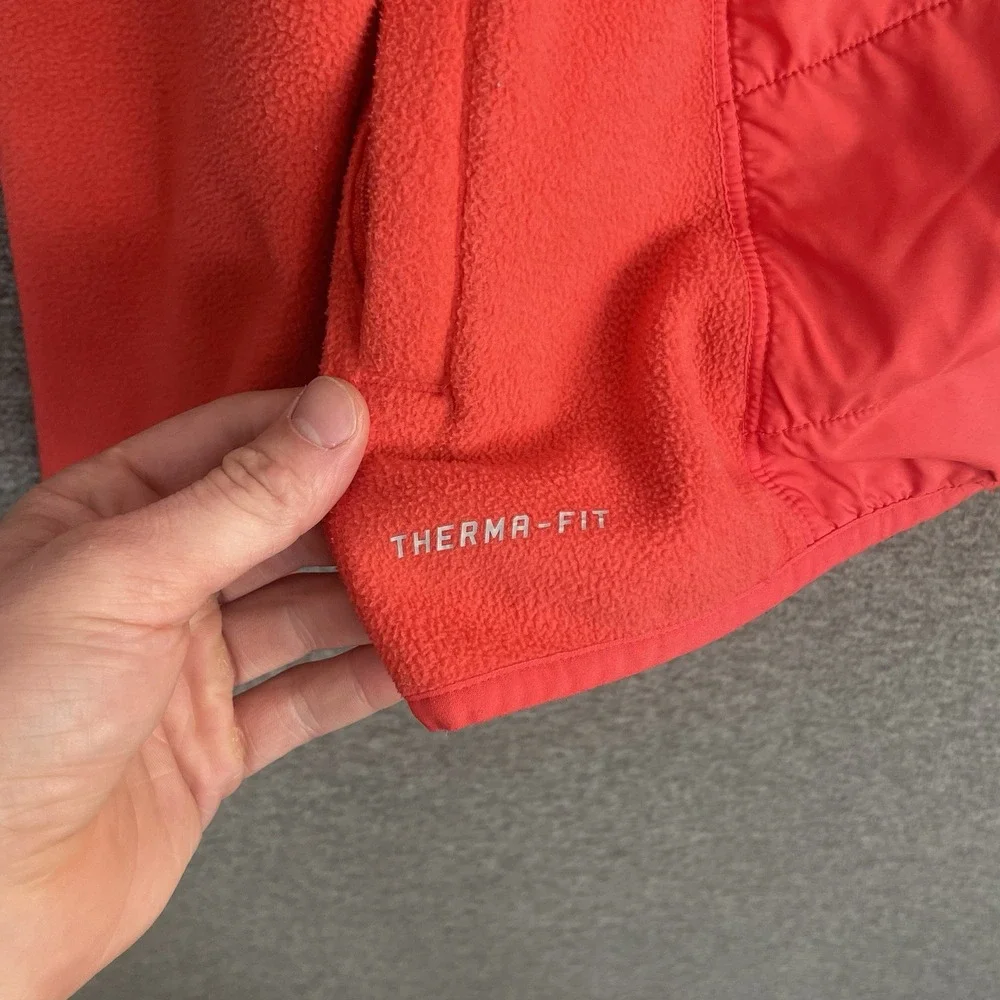 Nike Therma‎ Fit Hybrid Jacket Womens M Red Orange Fleece Puffer